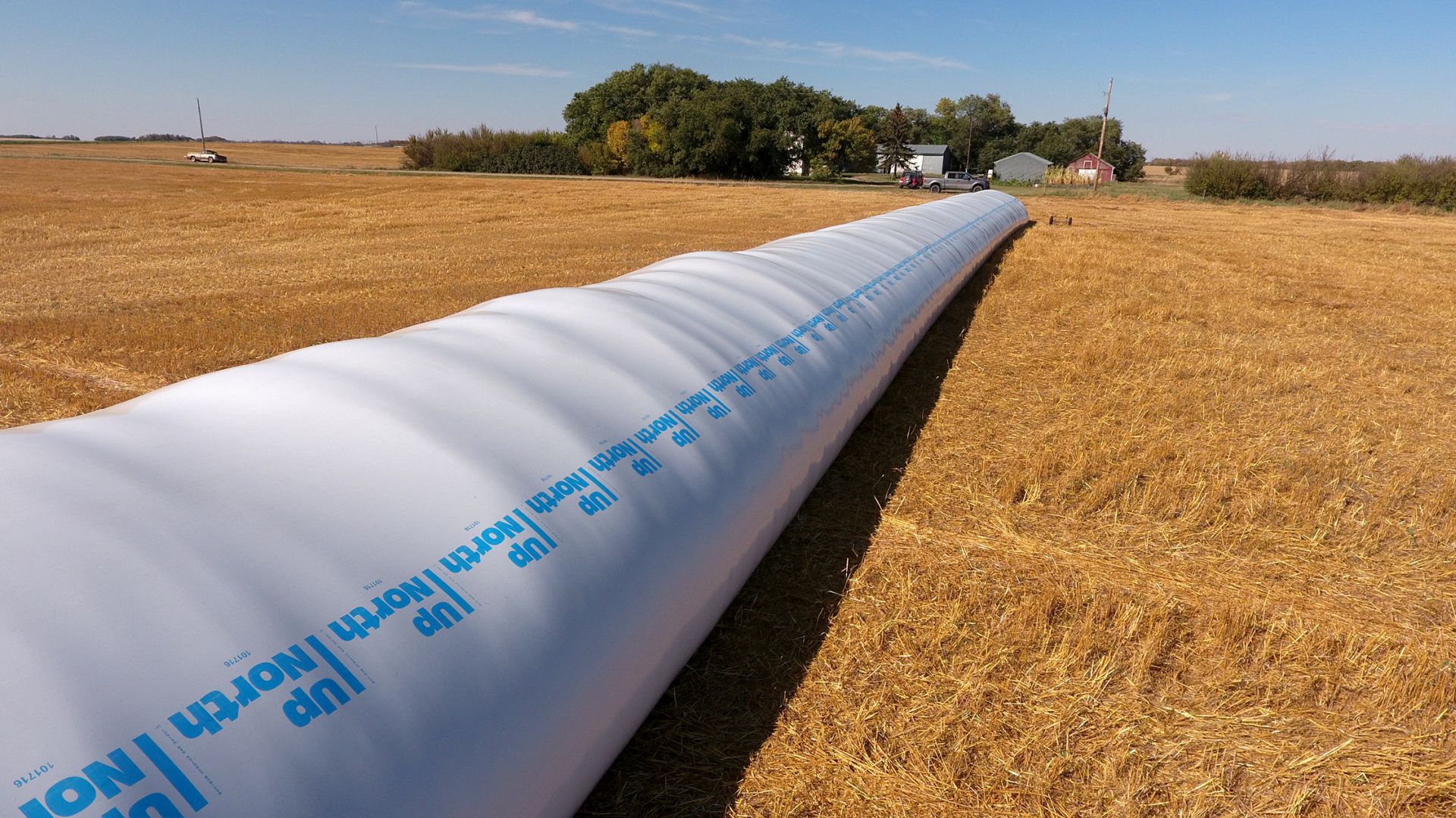 Up North Plastic Grain Bag in the field